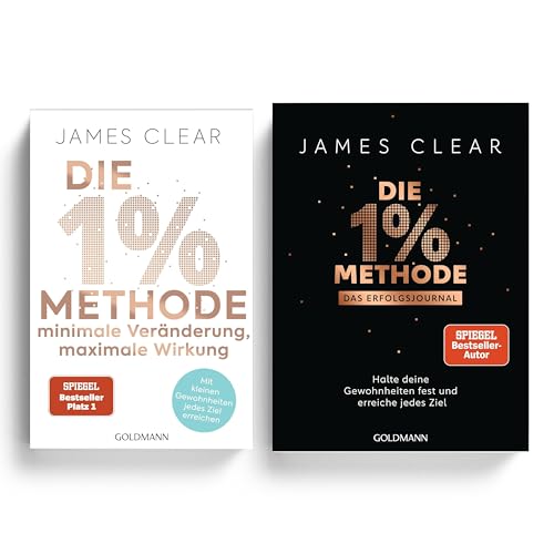 James Clear Bücherset, Die 1%-Methode + Erfolgsjournal, Veränderung von Gewohnheiten, inkl. Gratis-Lesezeichen, persönliche Ziele erreichen & Gewohnheiten verbessern - Atomic Habits
