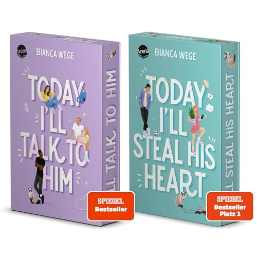 Today I’ll Talk to Him & Today I’ll Steal His Heart von Bianca Wege – Buchset mit Farbschnitt & Lesezeichen – Humorvolle Romance Fake-Dating SPIEGEL Bestseller & BookTok Hype für New Adult Fans