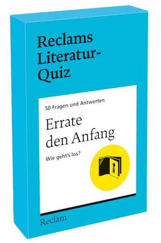 Errate den Anfang. Wie geht’s los? 50 Fragen und Antworten für Büchermenschen: Literaturklassiker anhand ihres ersten Satzes erkennen – wertige Box mit 50 Quizfragen – 14–99 Jahre