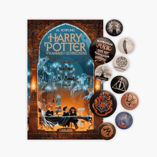 Kammer des Schreckens in der Neuausgabe + 1 original Harry Potter Button