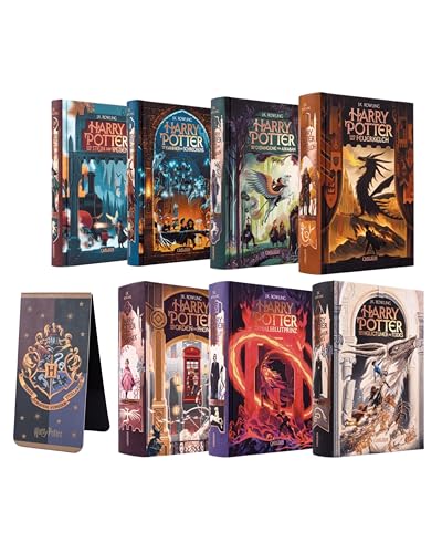 Harry Potter – Die komplette Saga (Bände 1–7) in der Neuauflage + Hogwarts Crest Magnet-Lesezeichen